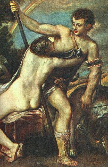TIZIANO Vecellio Venus and Adonis, detail AR china oil painting image